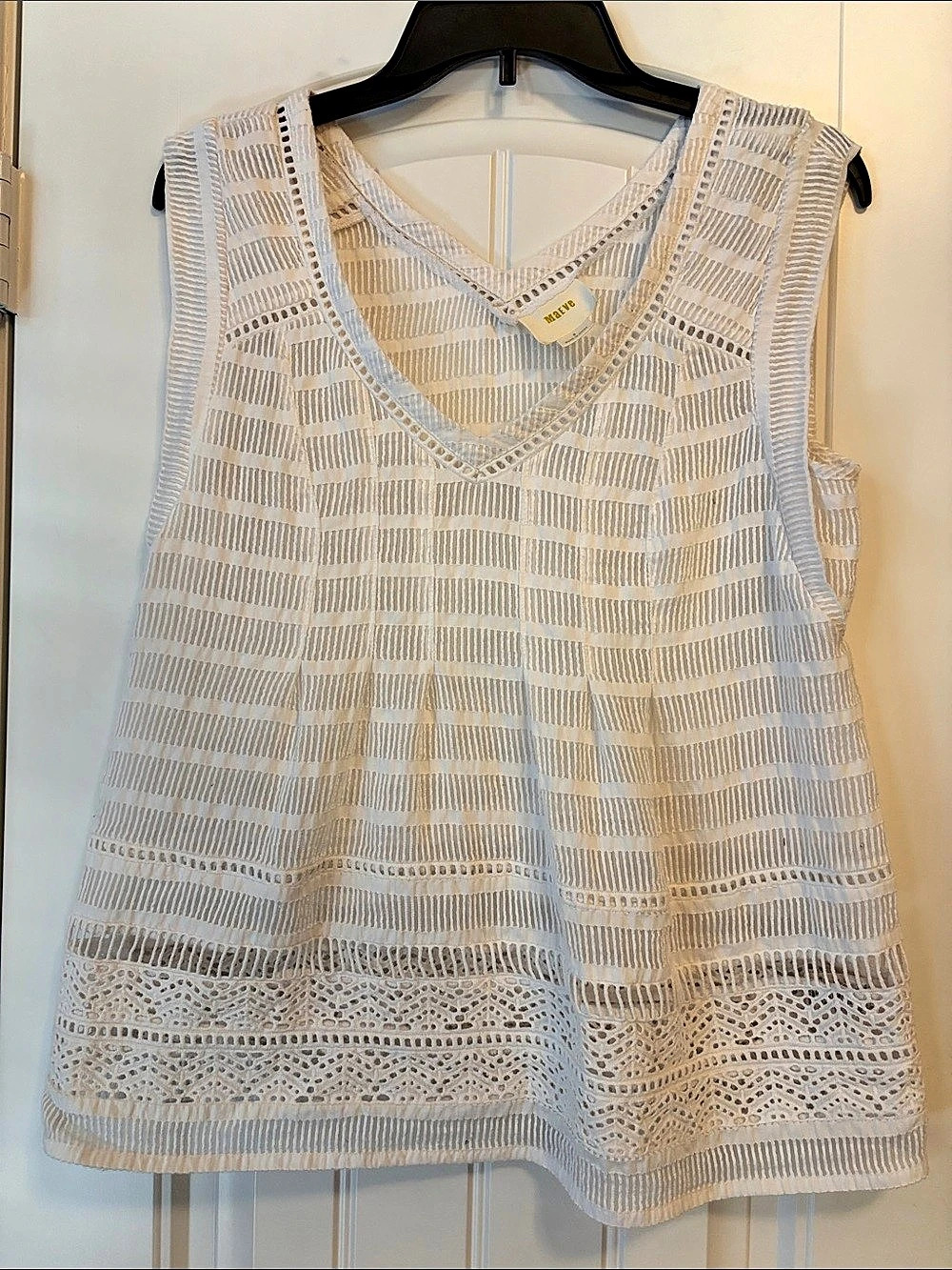 Maeve Geometric Tunic in White Like New